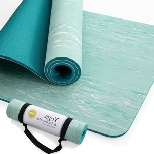Extra dikke yogamat - antislip - geschikt voor yoga en pilates - 1 stuk - TPE en rubber - 10 mm