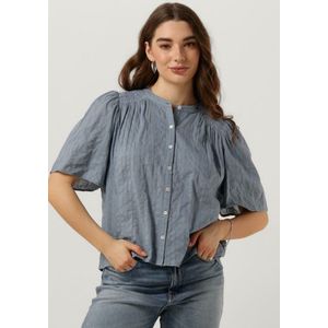 Ruby Tuesday Safir Blouse With Half Sleeves And Smock On Shoulder Dames - Jurken - Lichtblauw - Maat 36