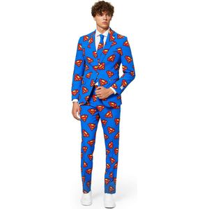 OppoSuits Superman™ - Heren Pak - DC Comics Superheld - Blauw - Maat EU 54