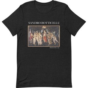 Sandro Botticelli 'Primavera' (""Primavera"") Beroemd Schilderij T-Shirt | Unisex Klassiek Kunst T-shirt | Zwart Heather | S