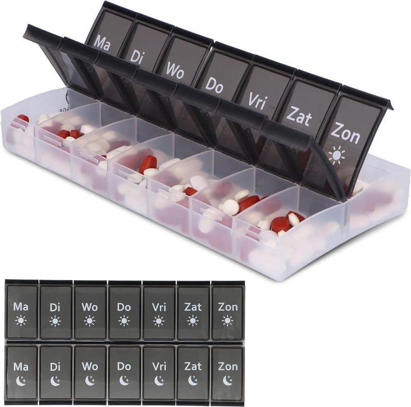 Medicijndoosje XL voor 7 dagen met Ochtend en Avond Vakken