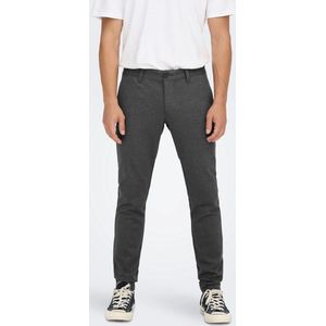 ONLY & SONS Gemêleerde Tapered Fit Broek ONSMARK Donkergrijs/ Zwart Gemeleerd