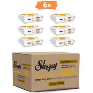 Sleepy Easy Clean, Gele Pakket 6 x 100, 600 Schoonmaakdoekjes, Streeploos Schoon, Frisse Geur, 0% Parabenen & Chloor, Geschikt voor Ramen, Badkamer, Elektronica, Vloeren & Meer