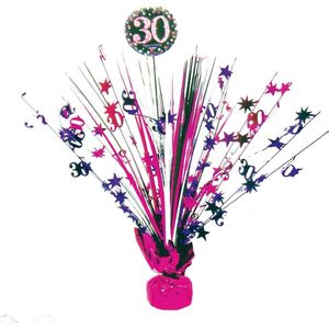 Amscan Tafeldecoratie 30 Jaar 46 Cm Zwart/roze