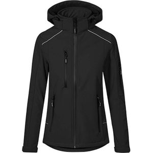 Women's Softshell Outdoorjas met afneembare capuchon Black - 3XL