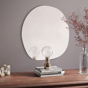 Navaris wandspiegel in onregelmatige vorm - Hangende spiegel voor badkamer, toilet, woonkamer, slaapkamer - 50 x 50 cm