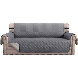 Waterbestendige 3-zits omkeerbare bankhoes - Meubelbescherming - Zacht gewatteerde hoes met antislip elastische bandjes - Kinderen - Huisdieren - Sofa