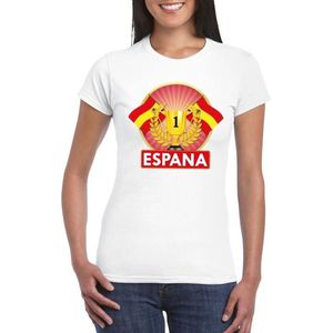 Wit Spanje supporter kampioen shirt dames S