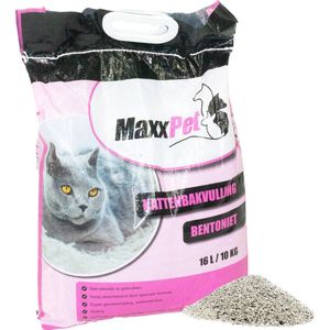 MaxxPet Kattenbakvulling Premium - Kattenbakkorrel - Kattengrind - Babypoeder geur - Lowdust Klontvormend fijne korrel - 16 Liter
