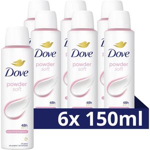 Dove Anti-Transpirant Deodorant Spray - Powder Soft - heeft een verbeterde langdurige geur en hydrateert de huid - 6 x 150 ml