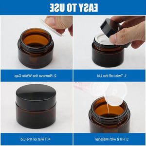12 stuks lege amberglazen 30 ml bruin glas zalfpotjes crèmepotjes met deksel en liner - voor cosmetica lotion crèmes