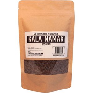 De Biologische Kruidenier - Kala Namak - 300 Gram - Indisch Zwart Zout - GMO vrij - Handige hersluitbare verpakking.