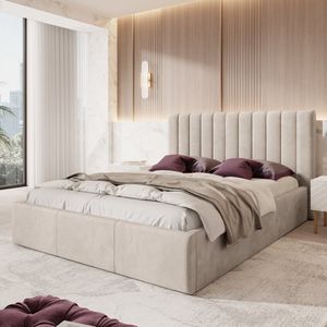 Meubella - Chief - Tweepersoonsbed - Beige - Velvet