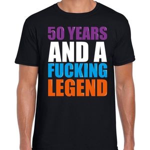 50 year legend / 50 jaar legende cadeau t-shirt zwart heren -  Abraham  / 50 jaar cadeau / kado t-shirt L
