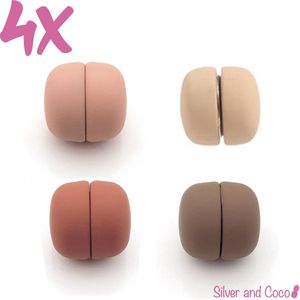 SilverAndCoco® - Hijab Magneten | Magneet voor Hoofddoek - Peach / Nude - Beige / Rood Bruin / Bruin (4 stuks) + opberg tasje
