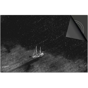 Inductie beschermer 71x52 - afdekplaat inductie mat - Dietrix Kookplaat beschermer - Exclusief - Zwart - Boot op zee