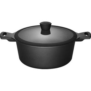 Sola Fair Cooking Braadpan - Ø 28 cm - Aluminium en RVS Pan - 5,5 L - Anti-aanbaklaag - Zwart/Wit