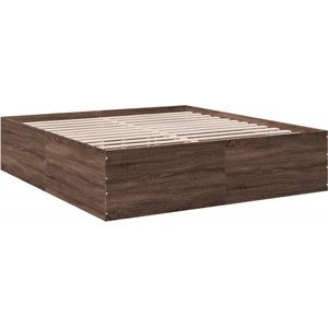 vidaXL-Bedframe-bewerkt-hout-bruin-eikenkleur-200x200-cm