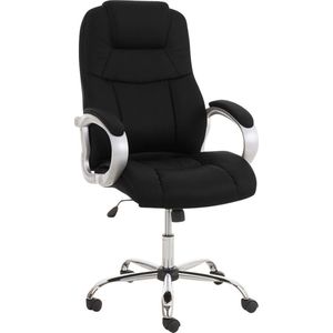 Bureaustoel - Ergonomische bureaustoel - Design - Hoofdkussen - In hoogte verstelbaar - Kunstleer - Zwart - 66x70x122 cm