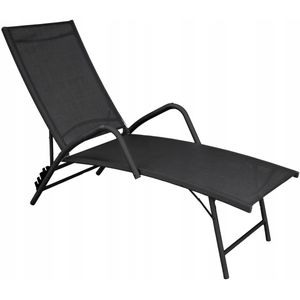OPVOUWBARE TUINLOUNGE VERSTELBARE RUGLEUNING ALUMINIUM STRANDSTOEL LOUNGESTOEL