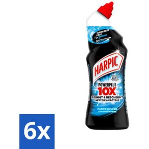 Harpic PowerPlus - Toiletreiniger - Gel - Marine Explosie - 750 ml - Voordeelverpakking - 6 stuks