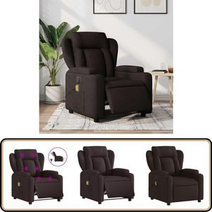 vidaXL Massagestoel - Elektrisch verstelbaar - Donkerbruin Elektrische Massagestoel - Massagefauteuil - Elektrische Verstelbare Stoel - Comfortabele Stoel - Lounge Stoel