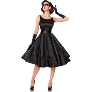 Belsira Swing jurk -3XL- Vintage Satin Zwart