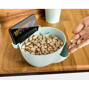 Snackschaal - Kom met afvalbakje en smartphone houder- Lazy snack bowl