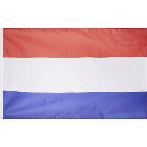 Nederlandse vlag - 90 x 150 cm - Vlaggen - Holland - Koningsdag - Polyester - rood - wit - blauw