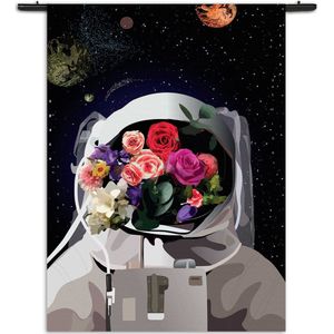 Mezo Wandkleed The love astronaut Rechthoek Verticaal XXL (250 X 180 CM) - Wandkleden - Met roedes