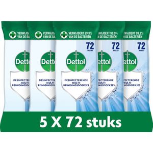 Dettol Desinfecterende Schoonmaakdoekjes - Cleanser - 72 stuks - 5 Stuks - Voordeelverpakking