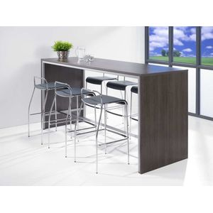 Hoge tafel: Statafel of bartafel breed 140CM diep 80CM bladkleur Antraciet eiken framekleur Aluminium (RAL9006)