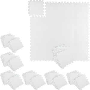 Relaxdays 72x Fitness puzzelmat - puzzelstukken - elk 30 x 30 cm - sportmat - uitbreidbaar