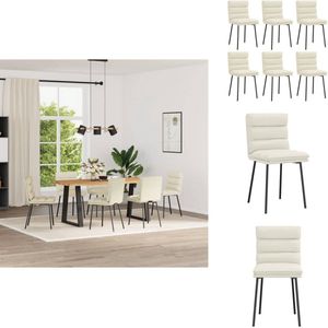 vidaXL Eetkamerstoel - Eetkamerstoelen - Dinerstoel - Stoel - Eetkamerstoelen 6 st fluweel crèmekleurig