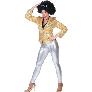 Jaren 80 & 90 Kostuum | Zilveren Legging Vrouw | One Size | Carnaval kostuum | Verkleedkleding