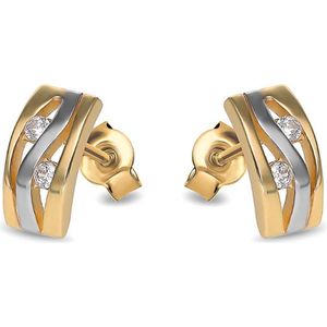 Juwelier Zwartevalk 14 karaat gouden bicolor oorbellen - 12.411.086
