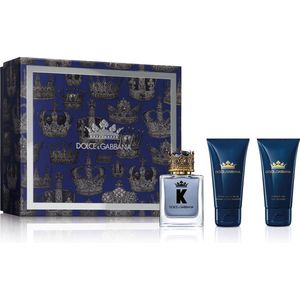Dolce & Gabbana K Giftset - 50 ml eau de toilette spray + 50 ml showergel + 50 ml aftershave balm - cadeauset voor heren