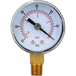 Wasser Olie Druk Test Meter 1/8 Inch Bspt Bodem Aansluiting - Meet Lucht Olie Water - 0-60 psi 0-4 bar - Mechanische Manometer. .
