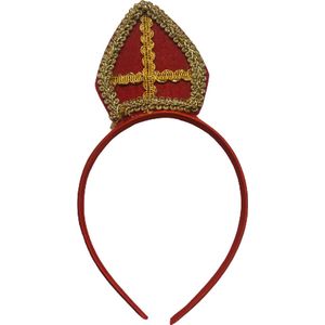 Sinterklaas Diadeem - Haarband - Rood / Goud - Kunststof - One Size