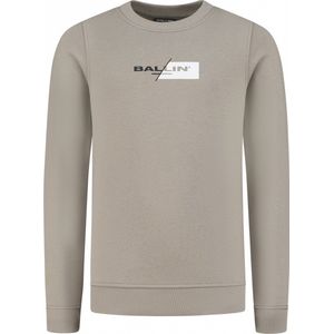 Ballin Amsterdam - Jongens Regular fit Sweaters Crewneck LS - Taupe - Maat 12