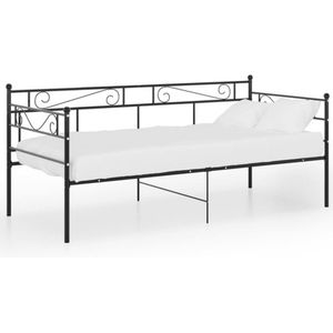 vidaXL - Slaapbank - metaal - zwart - 90x200 - cm