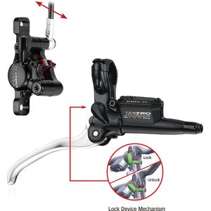 Hydraulische schijfremset Tektro HD-T530 Auriga Tune met handrem functie - links met leidingen - zwart