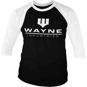 DC Comics Batman Raglan top -L- Wayne Industries Logo Zwart/Wit