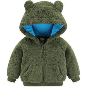 Pasgeboren-Baby-Fleece-Berenjas-Met-Capuchon - Warme-Winterjas-Met-Rits - Zachte-Buitenkleding-Voor-Jongens-En-Meisjes - Hoodie-Babyjas-Beer