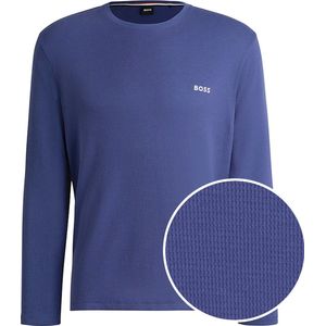 Hugo Boss BOSS O-hals sweatshirt waffle logo blauw IV - L