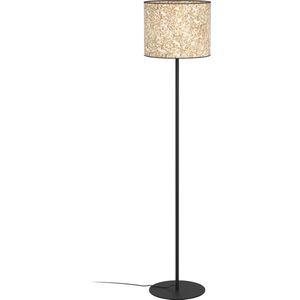 EGLO Butterburn Vloerlamp - E27 - 162 cm - Zwart/Wit/Groen - Berkenbladeren