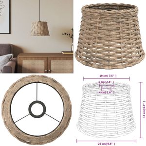 vidaXL Plafondlampenkap Ø25x17 cm wicker bruin - Lampenkap - Lampenkappen - Lampen Kap - Hanglamp Kap