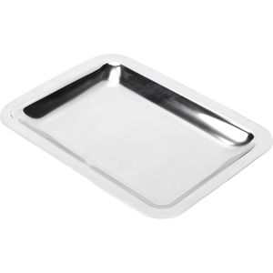 Allecto Plus - RVS Serveerbord Dik Rechthoekig Sushi Dessert Serveerbord Handdoek Bakken Glanzend Multi-Functioneel Dinerbord Metaal Kom voor Eten Kleine Vierkante Koek.