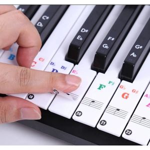 Piano Stickers - Keyboard Stickers - Eenvoudig Muzieknoten Leren - 49/54/61/88 Toetsen - Kleur