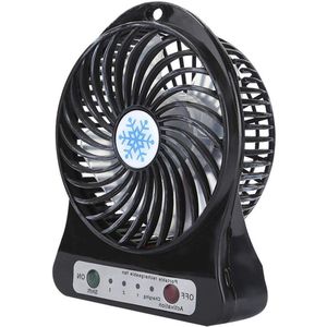 3-snelheden Verstelbare Mini-tafelventilator voor Babybed Autostoeltjes - USB Oplaadbaar, Batterij-aangedreven - Zwart